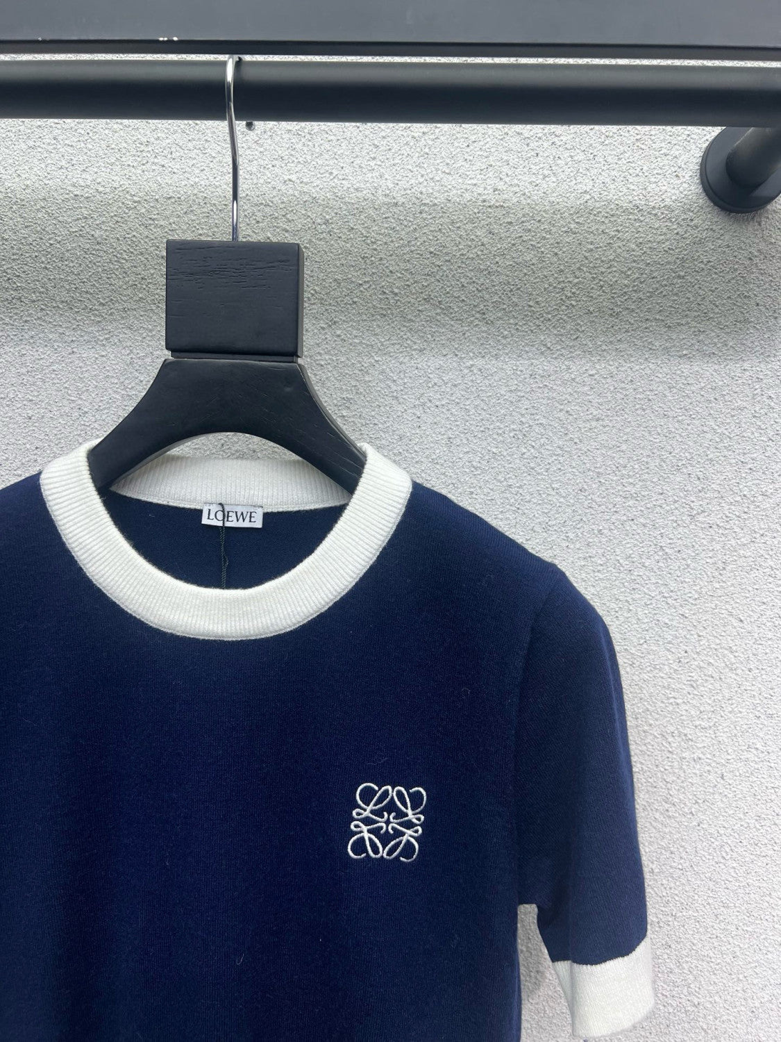 Women's Summer Clashing Color Round Neck Wool Knit Short Sleeve T-Shirt Top Half Body Skirt Set Suit #75919