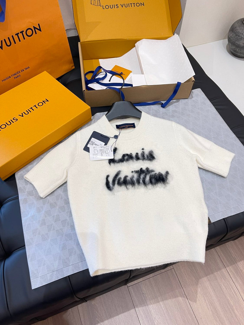 Women's Summer Round Neck Monogrammed Cashmere Short Sleeve T-shirt #73666