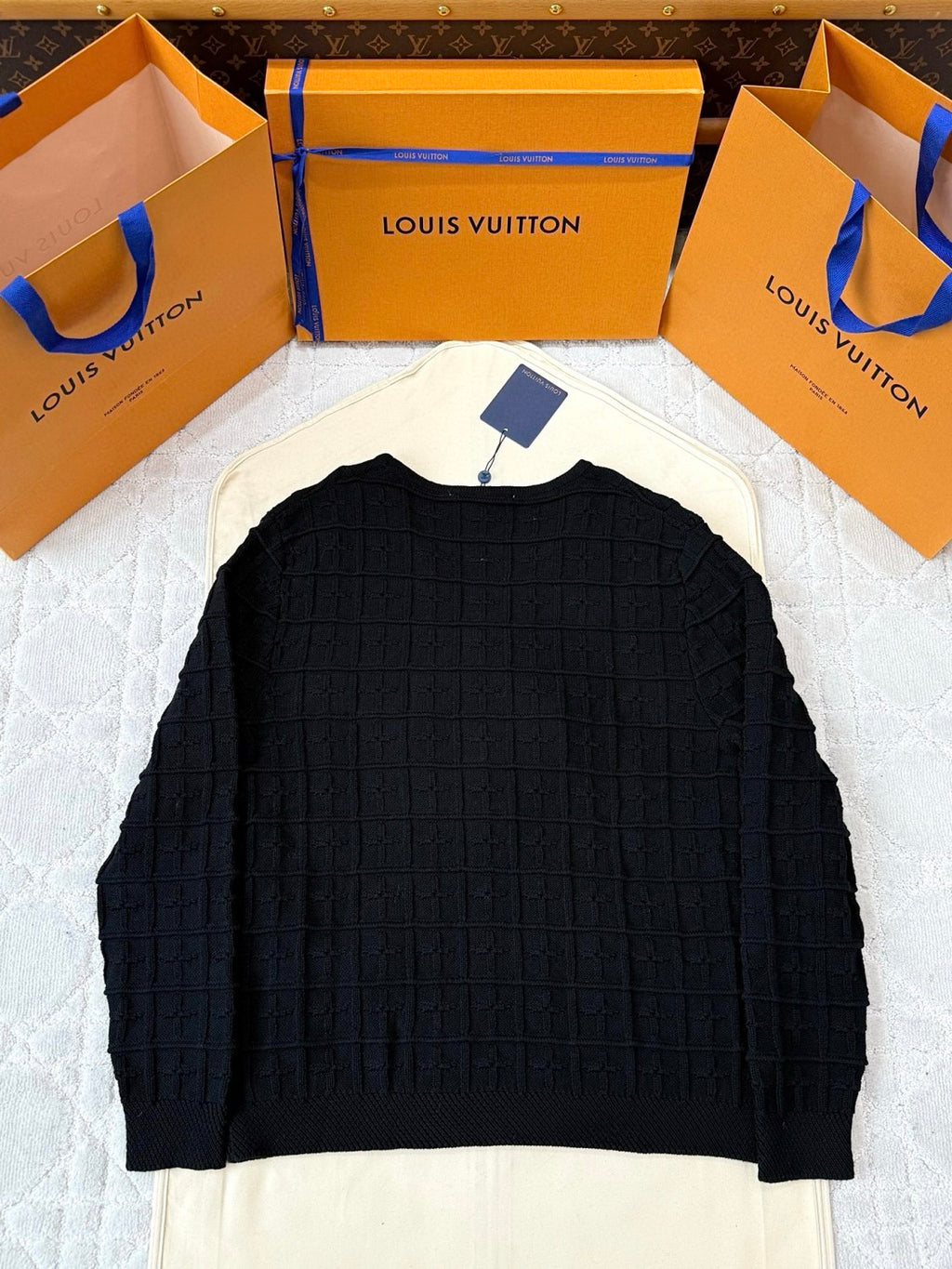 Men's And Women's Spring/Autumn Solid Color Fashionable Casual Checkered Metal Badge Jacquard Double-breasted Knitted Cardigan Jacket #78146