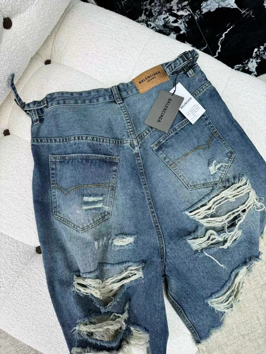 Men's Women's Summer Solid Color Destruction Doing Old Loose Casual Shorts Ngvp #8282