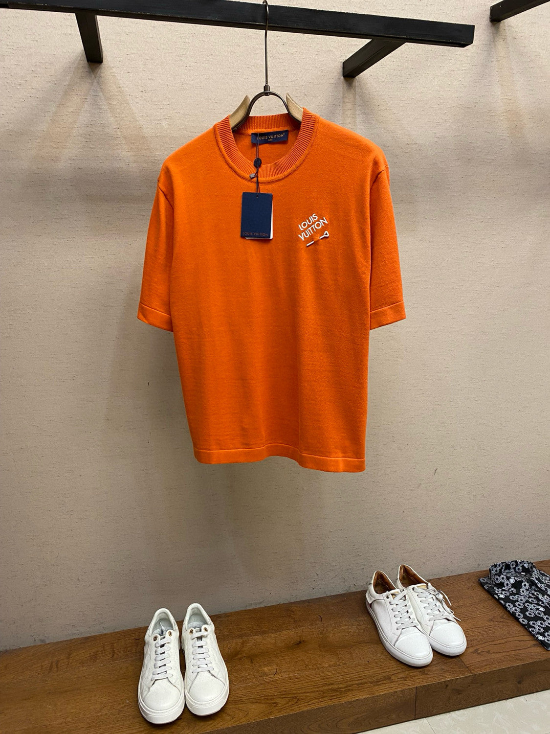 Men's Summer Solid Color Embroidered Logo Pin Crew Neck Cotton Short Sleeve T-Shirt #98211