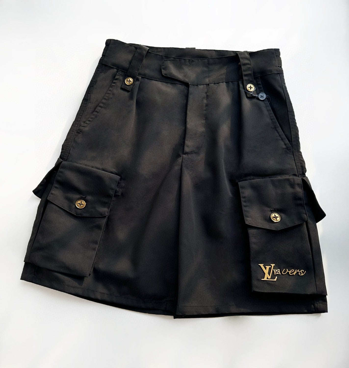 Men's Summer Black Logo Letter Loose 5 Points Short Pants #98875