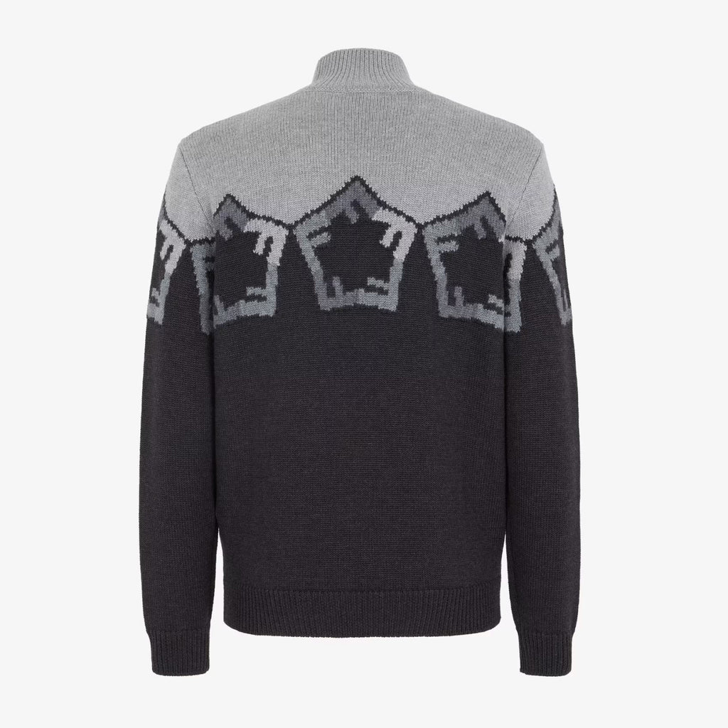 Men's Spring And Autumn Grey Loose High Neck Knit Pullover Jumper Sweater #97844