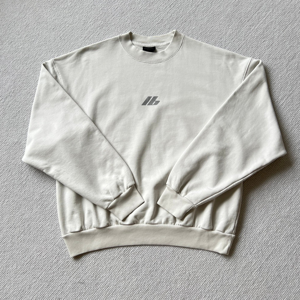 Men's Spring/Summer Solid Color Letter Printed Round Neck Cotton Long Sleeve Sweatshirt Pullover #99883