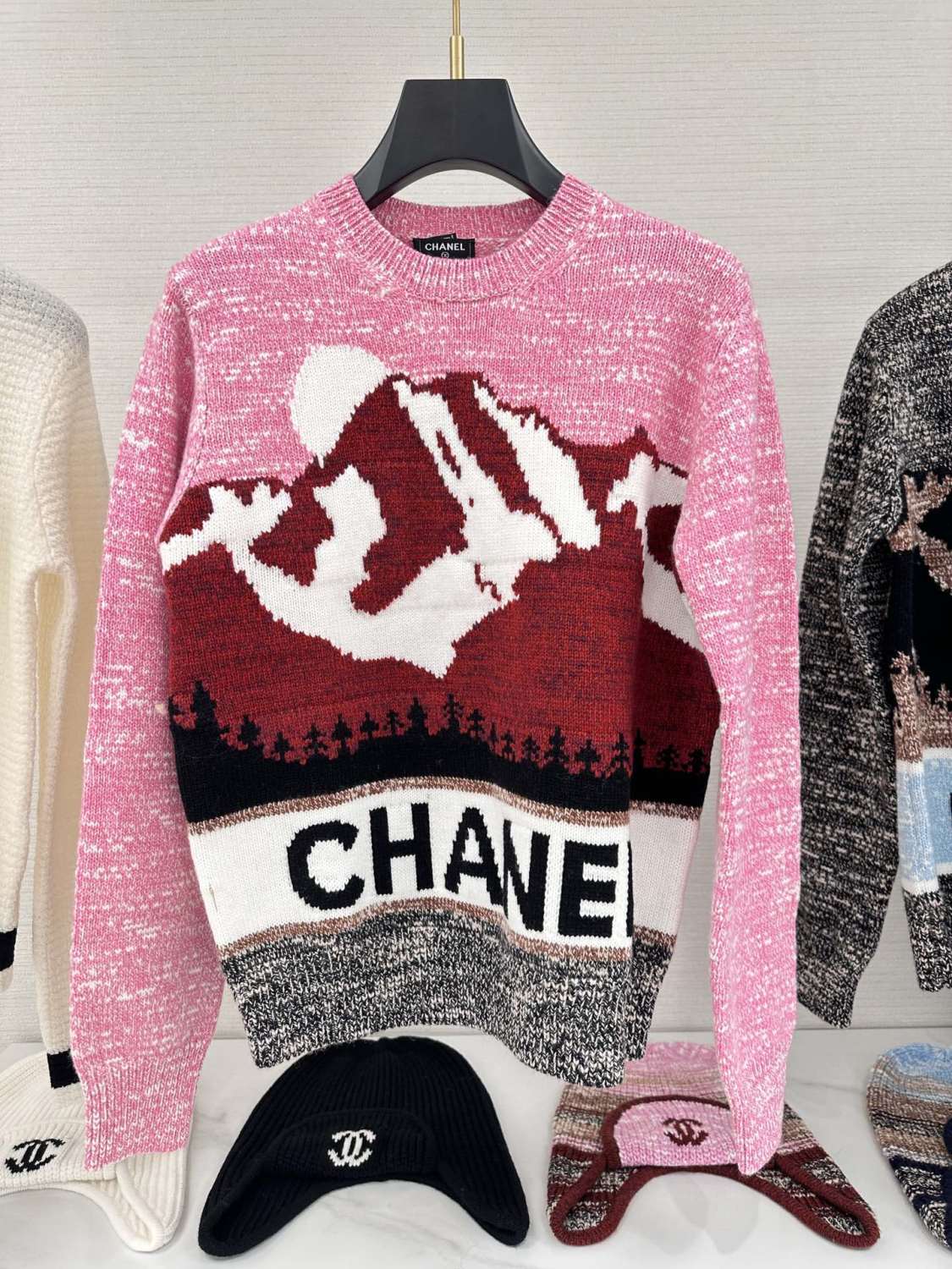 Women's Autumn and Winter Pattern Printed Round Neck Pullover Long Sleeve Sweater #74241