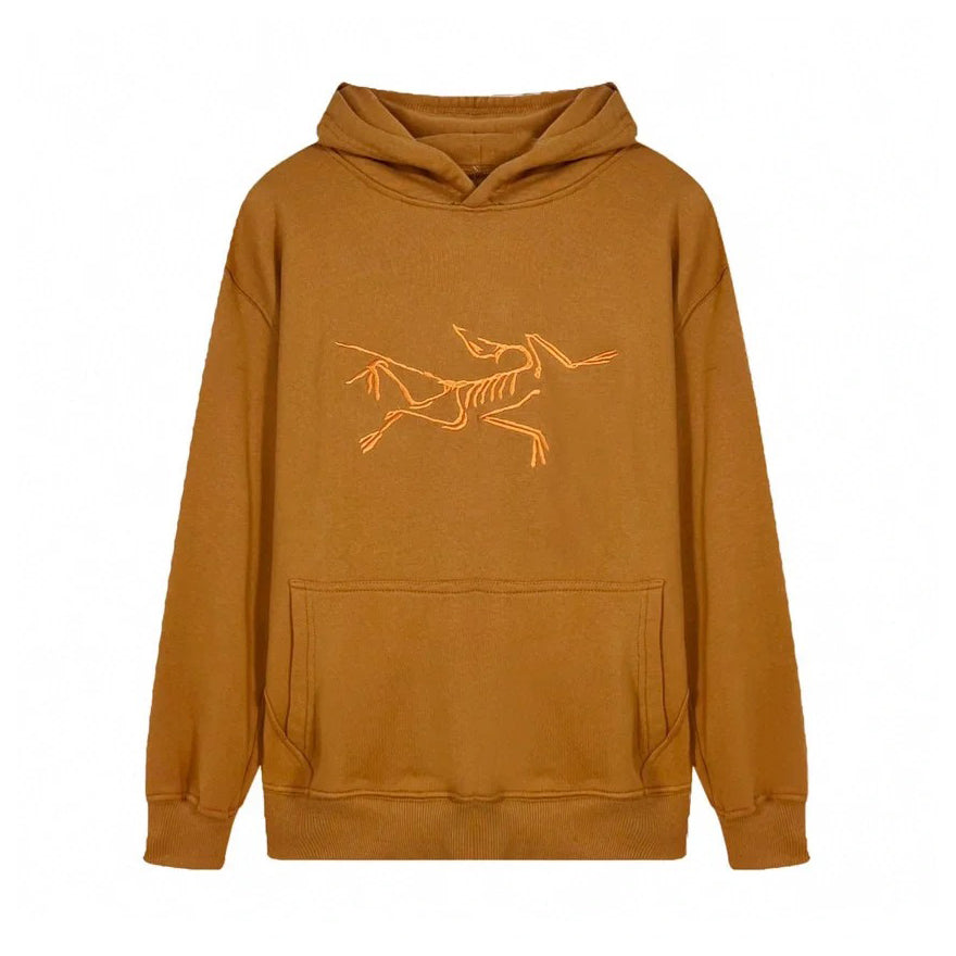 Men's and Women's Autumn Clashing Logo Printed Solid Color Loose Hooded Sweatshirt Pullover #97948