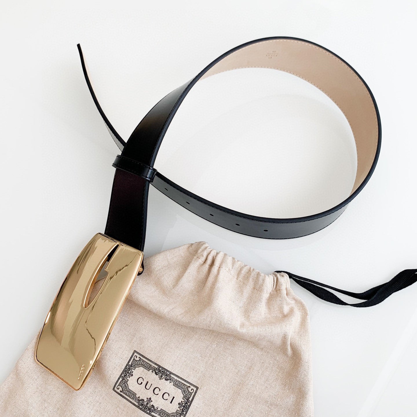 Rectangle Letter G Wide Smooth Buckle Belt Cowhide Belt Fashion Luxury Ngvp #5396