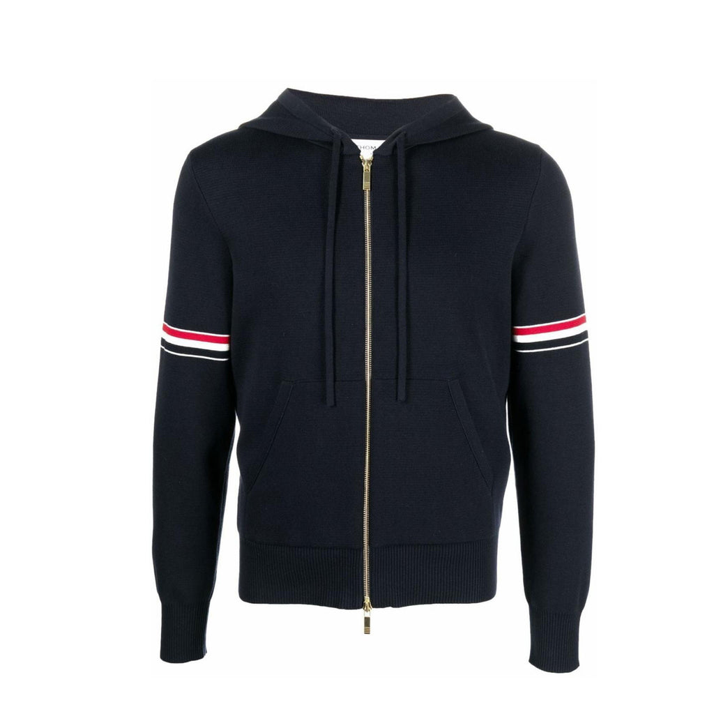 TB  Men's Spring & Autumn Cotton Armband Embellished Solid Color Zipper Fitted Hooded Cardigan Jacket Ngvp #1943