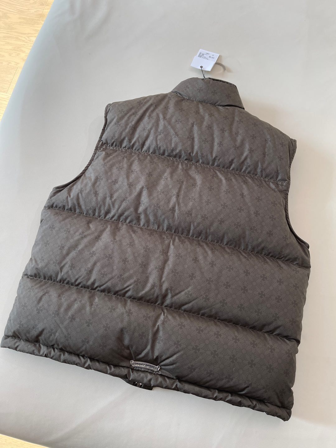 Men's Autumn and Winter Solid Color Dark Printed Sterling Silver Button Sleeveless Puffer Down Vest #74887