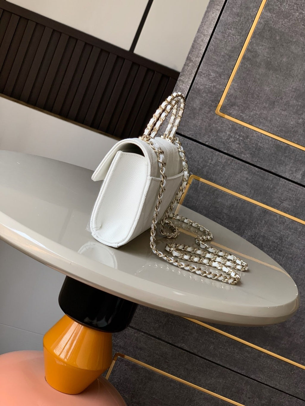 Women's Solid Color Diamond Pattern Chain Shoulder Strap Grain Embossed Leather Flap Bag Single Shoulder Handbag Crossbody Bags #77513