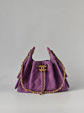 25 Women's Mini Handbag in Suede Calfskin and Gold-Plated Hardware #83167A