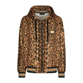 Women's Spring and Autumn Leopard Print Hooded Drawstring Zipper Long Sleeve Jacket #72841