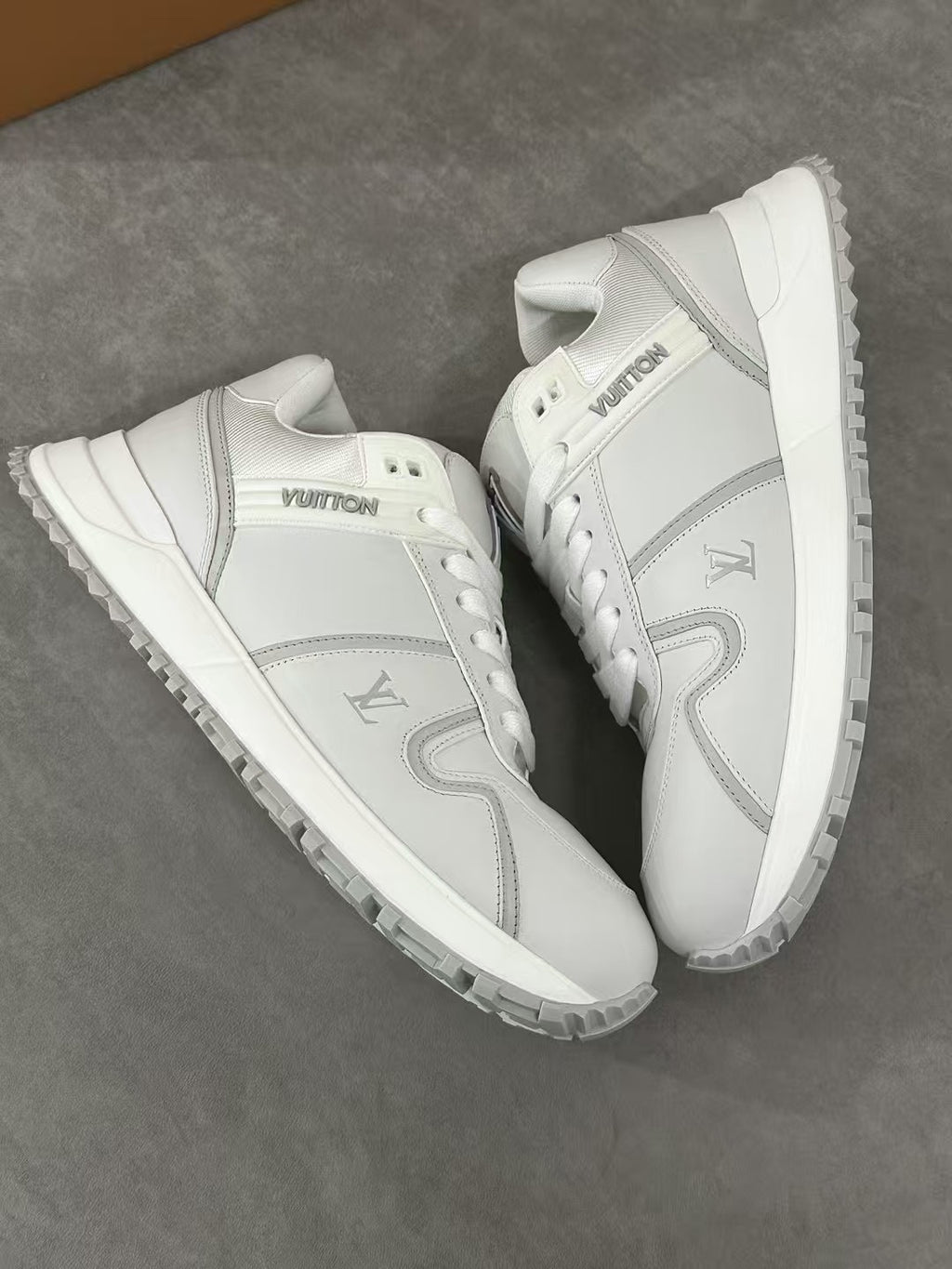 Run Away Maxi Men's Solid Colour Leather Low-Top Lace-Up Sneakers Shoes #77817