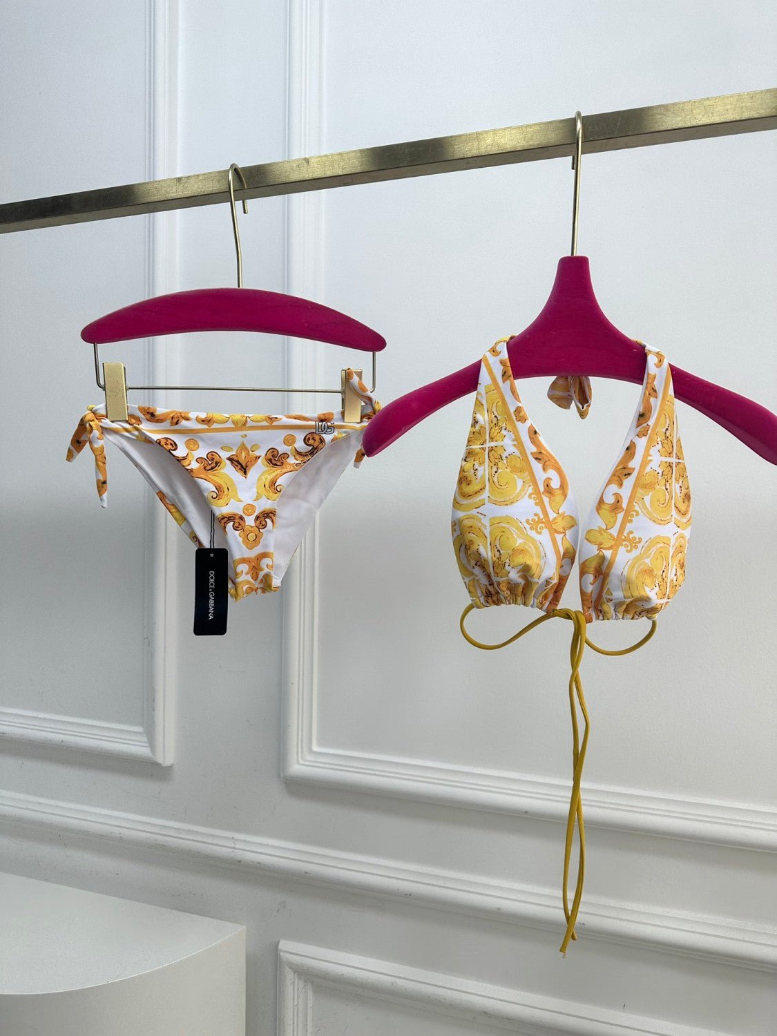 Women's Summer Beach Print Triangle Bikini Set Fashion Temperament Tie Swimsuit Ngvp #8911