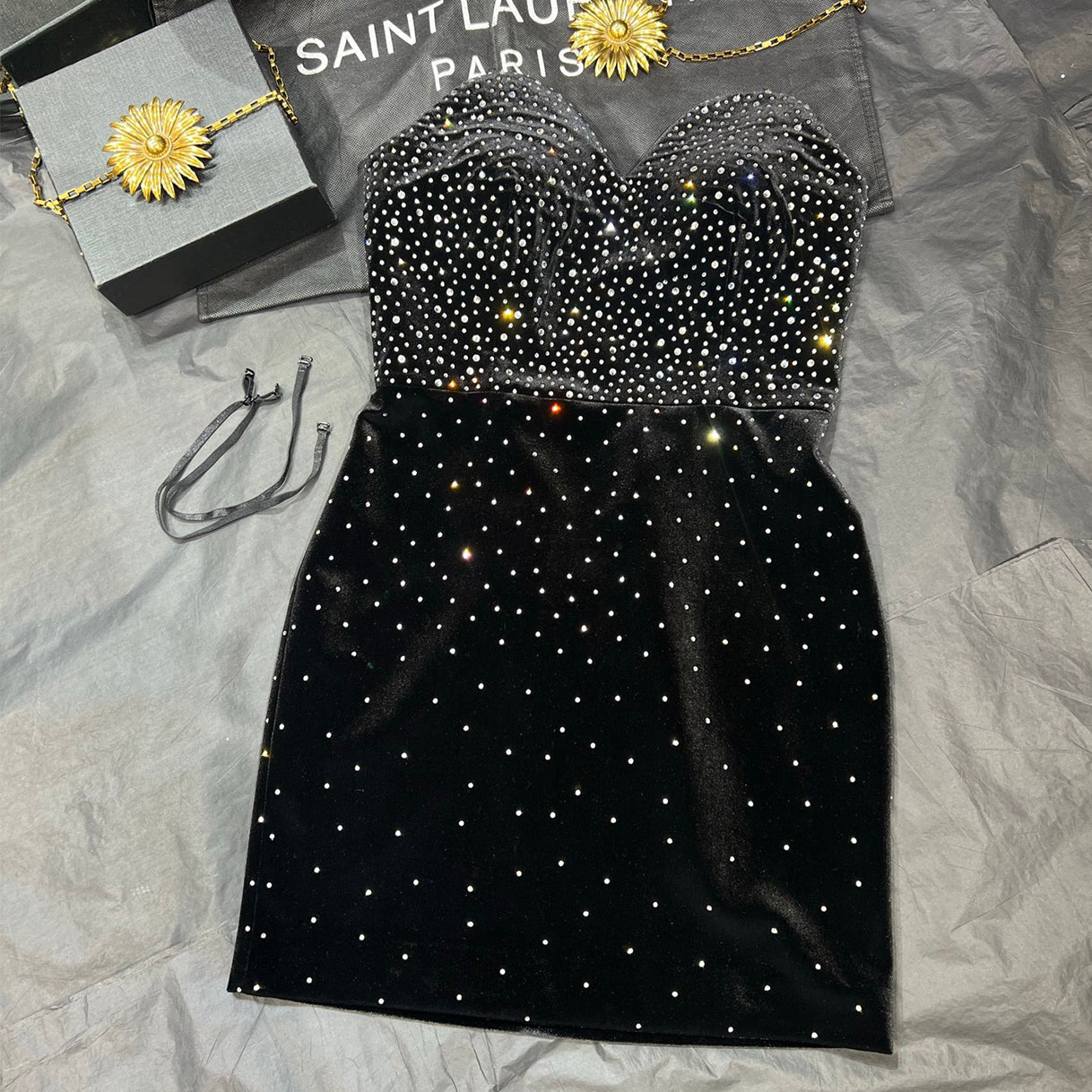 Women's Spring And Summer Rhinestone Bustier Short Dress Gorgeous Sparkling Simple Elegant Fashion Temperament Sexy Slim Mini Dresses Ngvp #1117