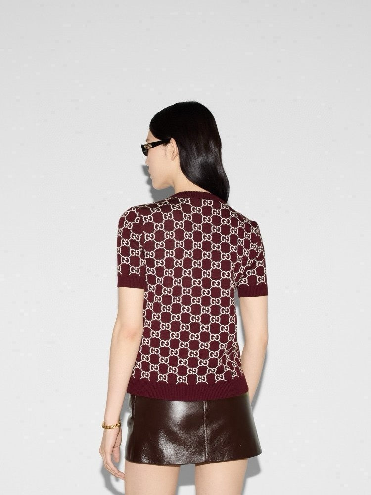 Spring Women's Monogrammed Reversible Crew Neck Short Sleeve Knit T-Shirt #73984