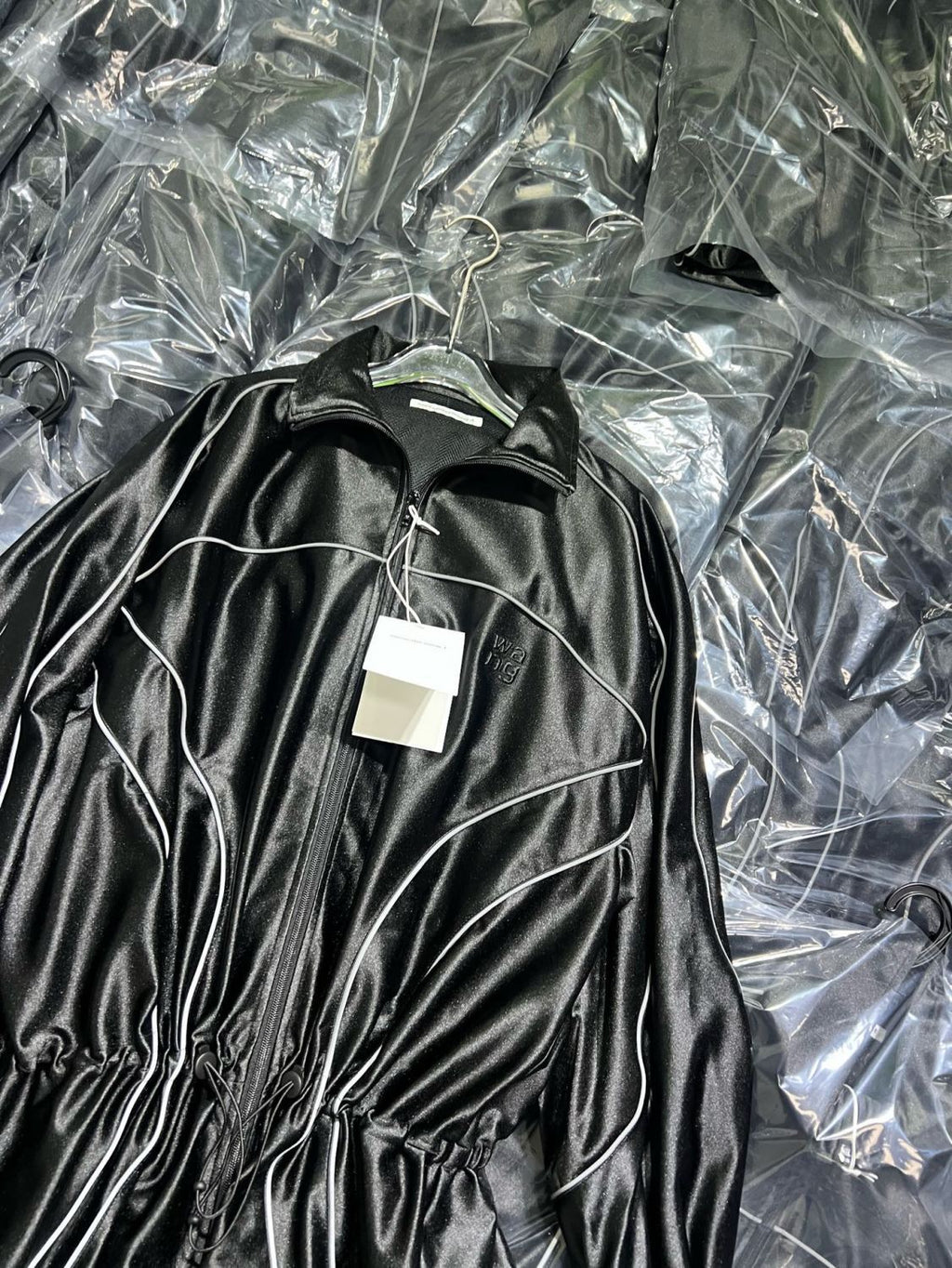 Women's Color-block fabric Bright trim Zippered dress Jacket #194224