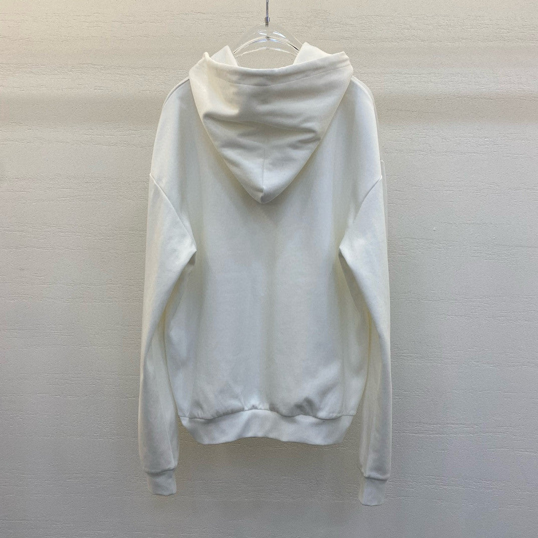 Men's Spring and Autumn White Logo Letter Embroidery Long Sleeve Hooded Sweatshirt Pullover #98778