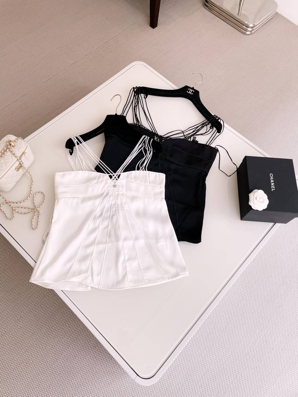 Women's Summer Solid Color Silhouette Strappy Camisole Tank Top #72354