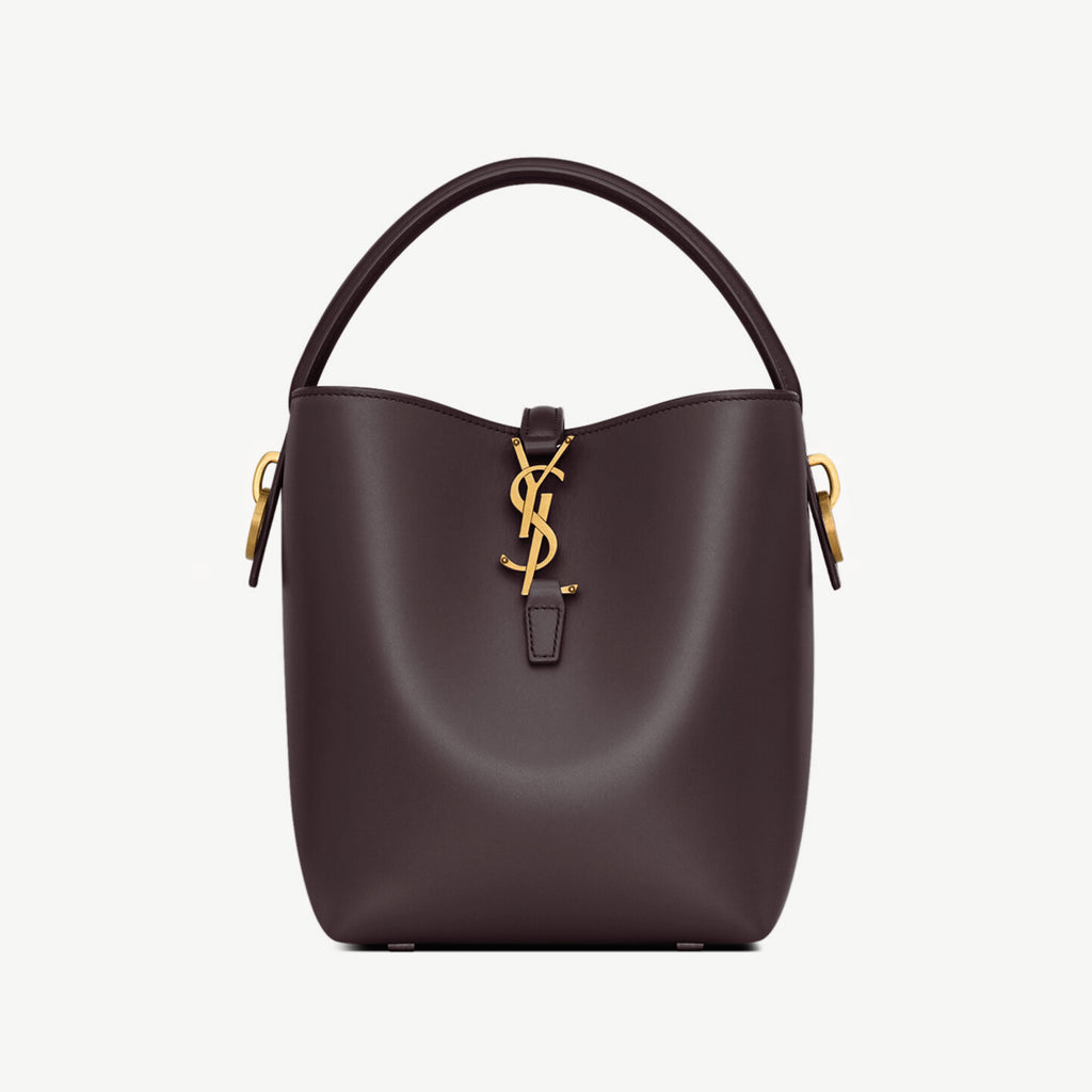 YS Women's LE 37 Logo Hook Buckle mini Small Glossy Solid Color Bucket Bag Suede Leather Handbags Casual Bags 7490362R20W9207 #81334