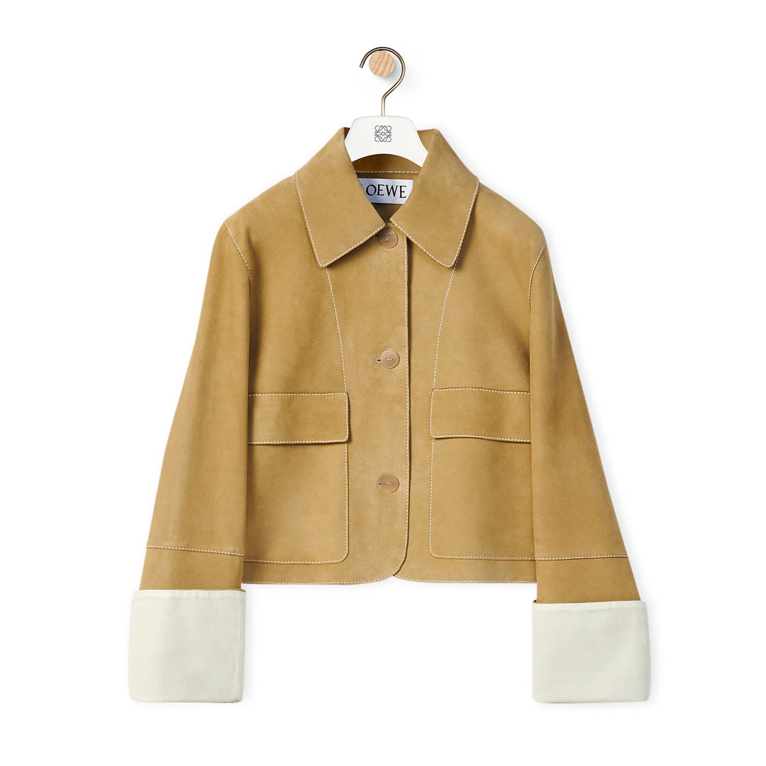 Women's Spring And Autumn Fashion Suede Sheepskin Single Breasted Short Long Sleeved Solid Color Coat #7983