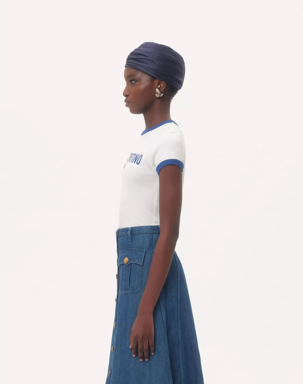 Women's Summer Colorblocked Letter Round Neck Solid Color Straight Jersey Cotton Short Sleeve T-Shirt #71887