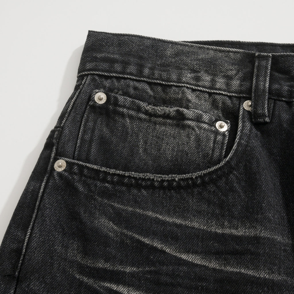 BLCG 2025ss Men's Loose Fit Waxed Denim Jeans Long Pants Trousers #82551A