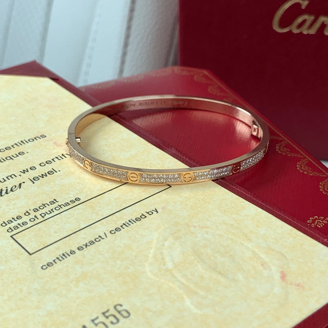 Men's And Women's Full Of Stars Full Of Diamonds Narrow Rose Gold Bracelet Jewelry #73169