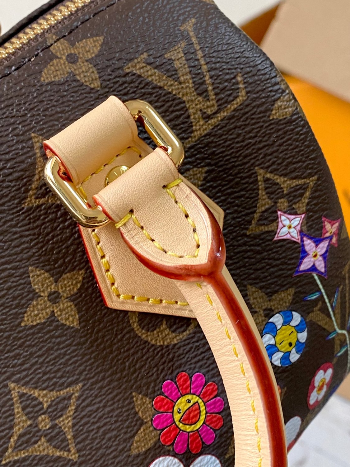 Lv X Tm Speedy Bandoulire 20 Women's Brown Letter Printed Zipper Closure Canvas Quilted Cowhide Shoulder Crossbody Tote Bag Bags #77566