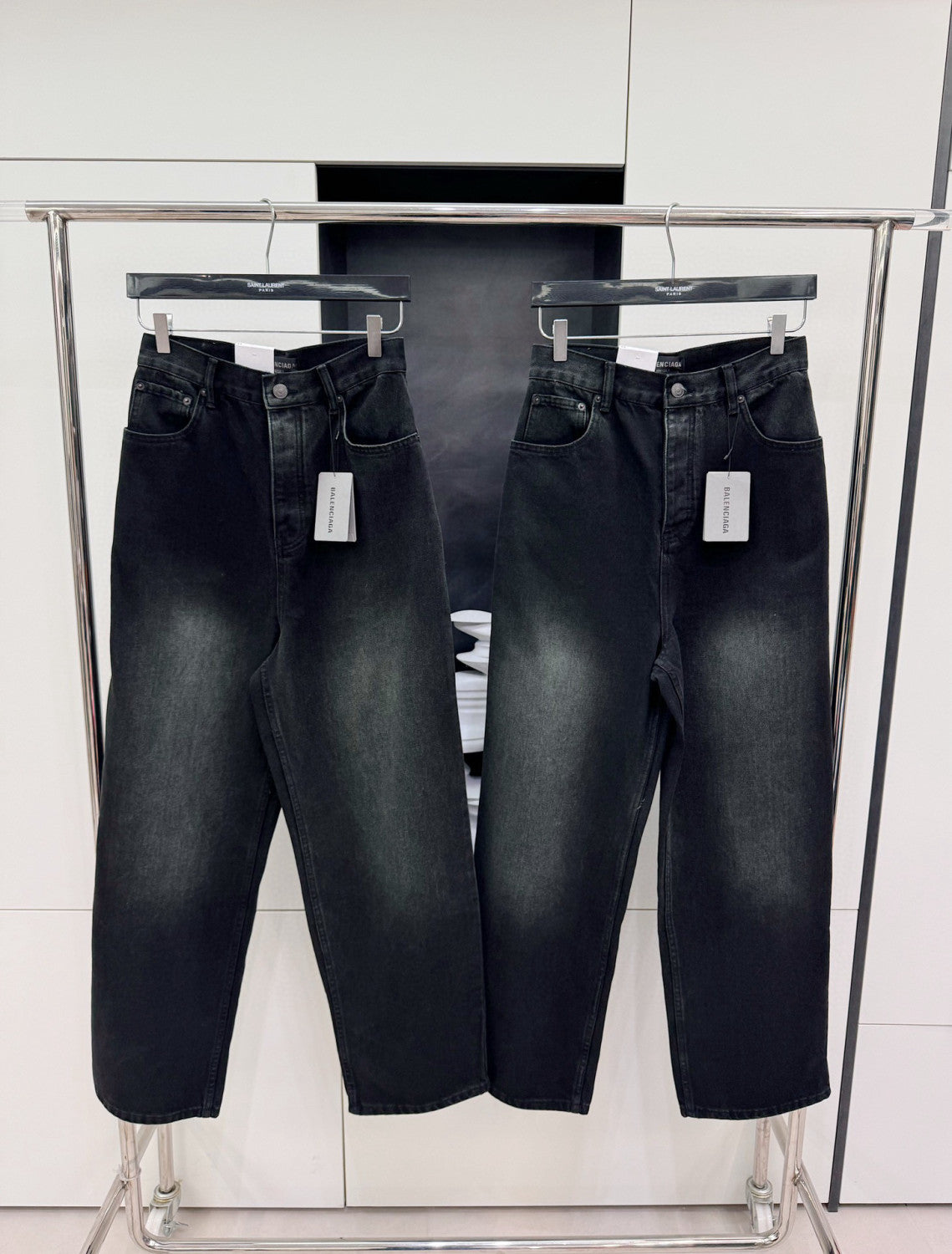 Denim Size Sticker Baggy Men's And Women's Spring And Fall Washed Single Breasted Loose Fit Denim Jacket Jeans Pants Suit Set #98772