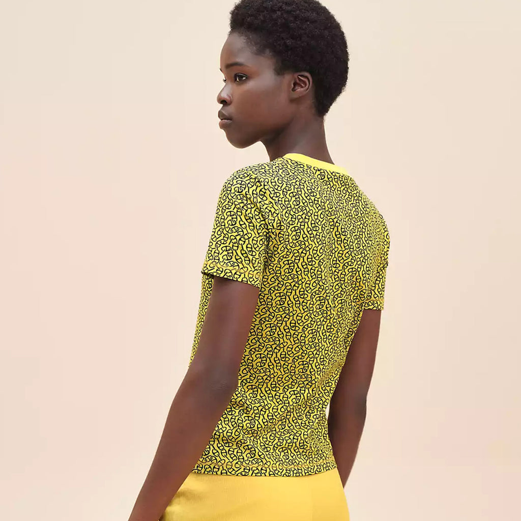 Women's Naoussa Chaine Slim Fit T-Shirt Graphic Print Colorblocking Fashion Casual Top #71353