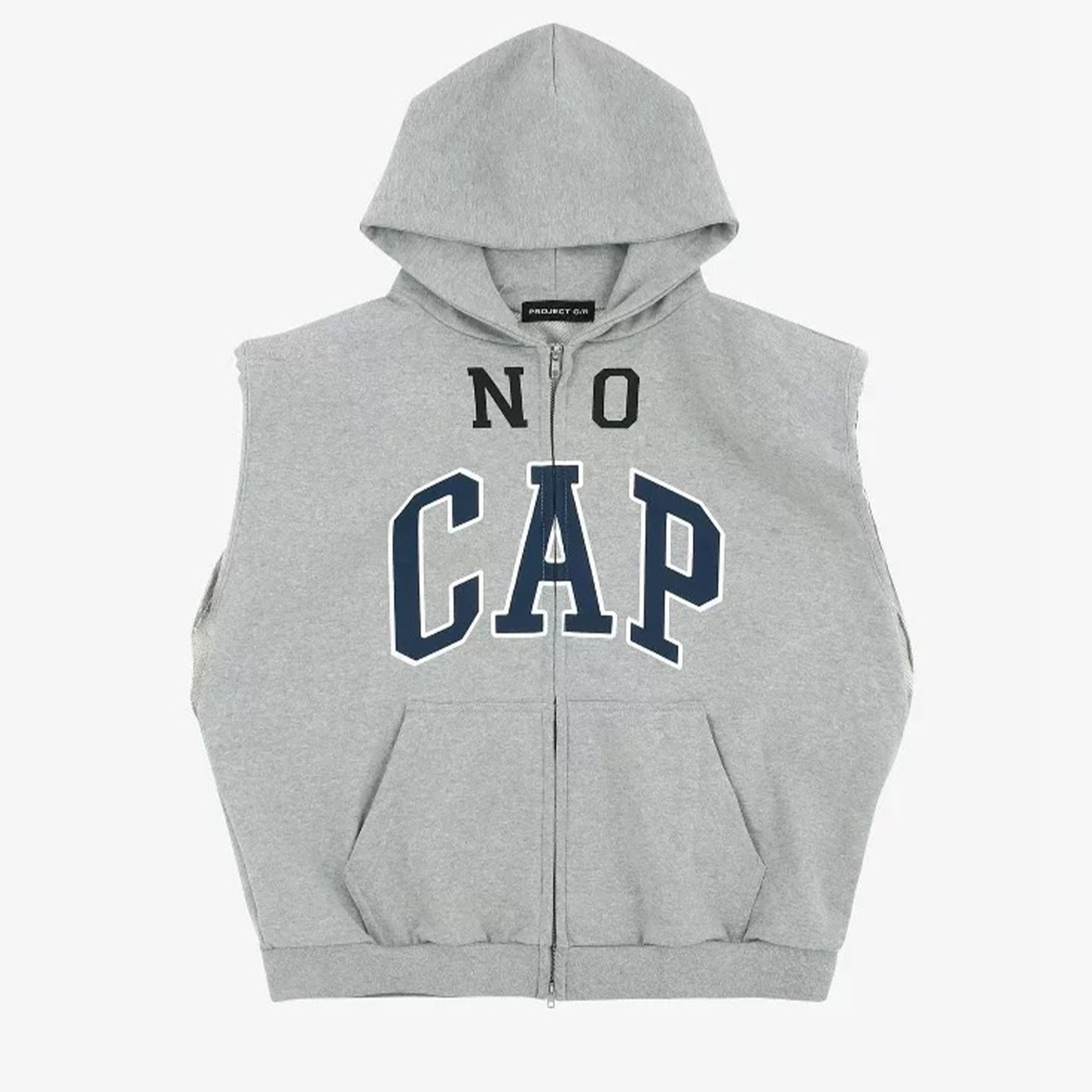 GRAILZ Project G/R Men's Spring/summer Vibe Canvas Silhouette Sleeveless Padded Shoulder Hooded Vest Zip Sweater Waistcoat Hoodie Ngvp #1723