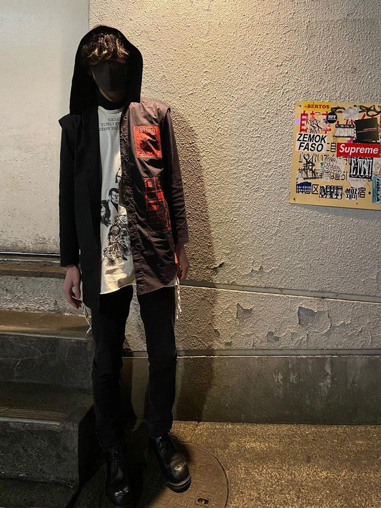 Raf Simons Men Women Printed V-neck Spring Summer Cotton Loose Hooded Sleeveless Shirt Waistcoat Vest Ngvp #1673