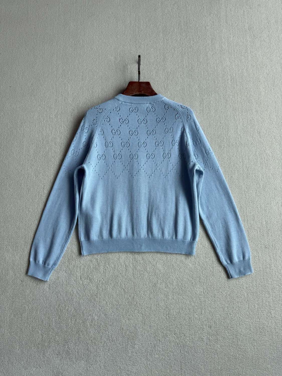 Women's Spring/Autumn Solid Color Letter Print Openwork Design Cotton Knitted Jacquard Single-Breasted Long-Sleeved Cardigan Jacket #77912