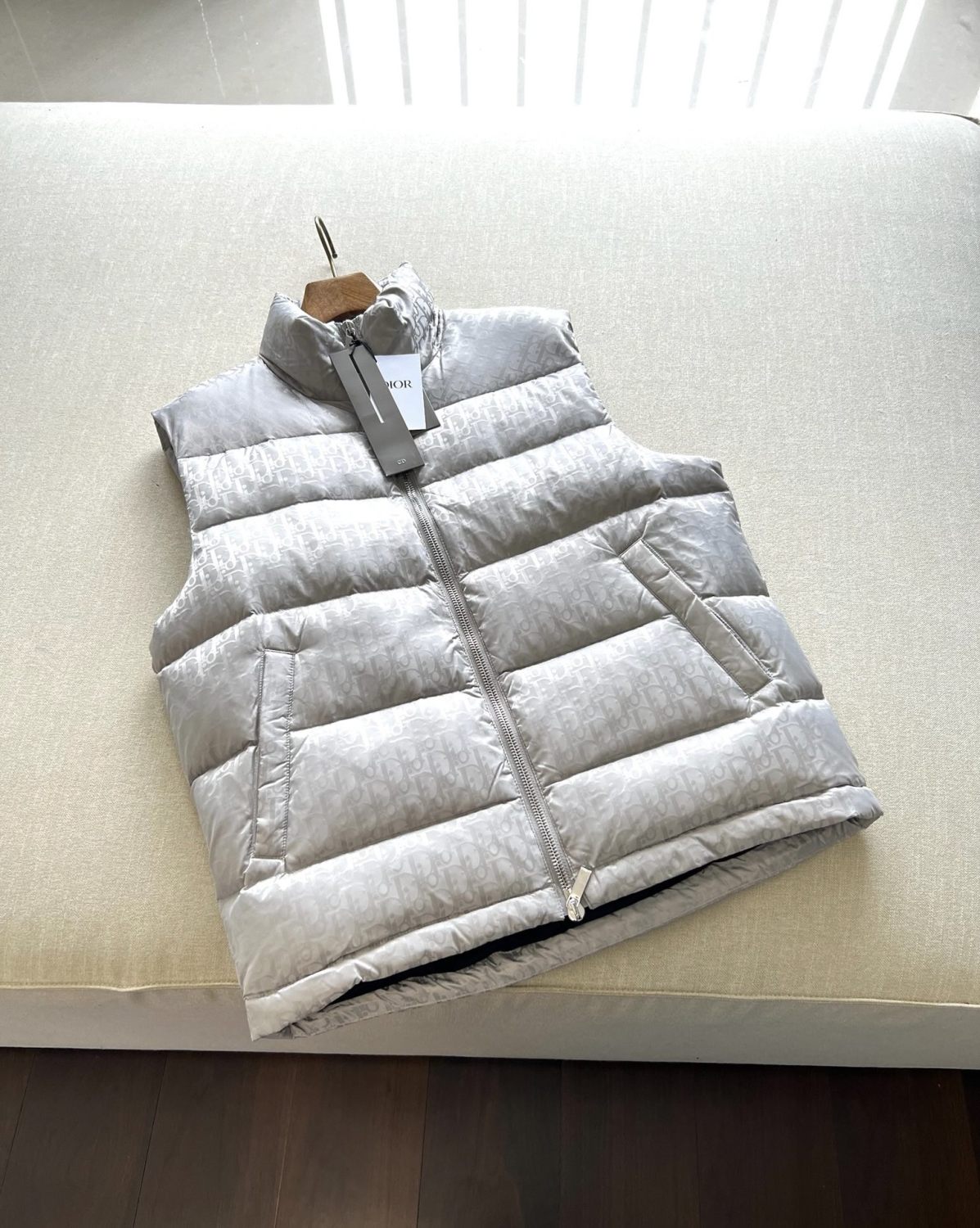 Oblique Sleeveless Down Jacket Zip Puffer Vest Men's Autumn And Winter Fashion Trend Sleeveless Warm Jacket #96497