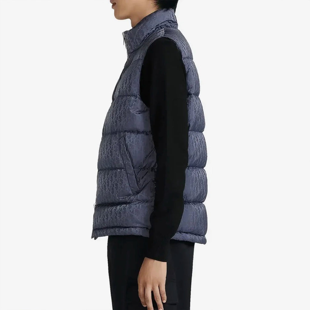 Oblique Sleeveless Down Jacket Zip Puffer Vest Men's Autumn And Winter Fashion Trend Sleeveless Warm Jacket #96497