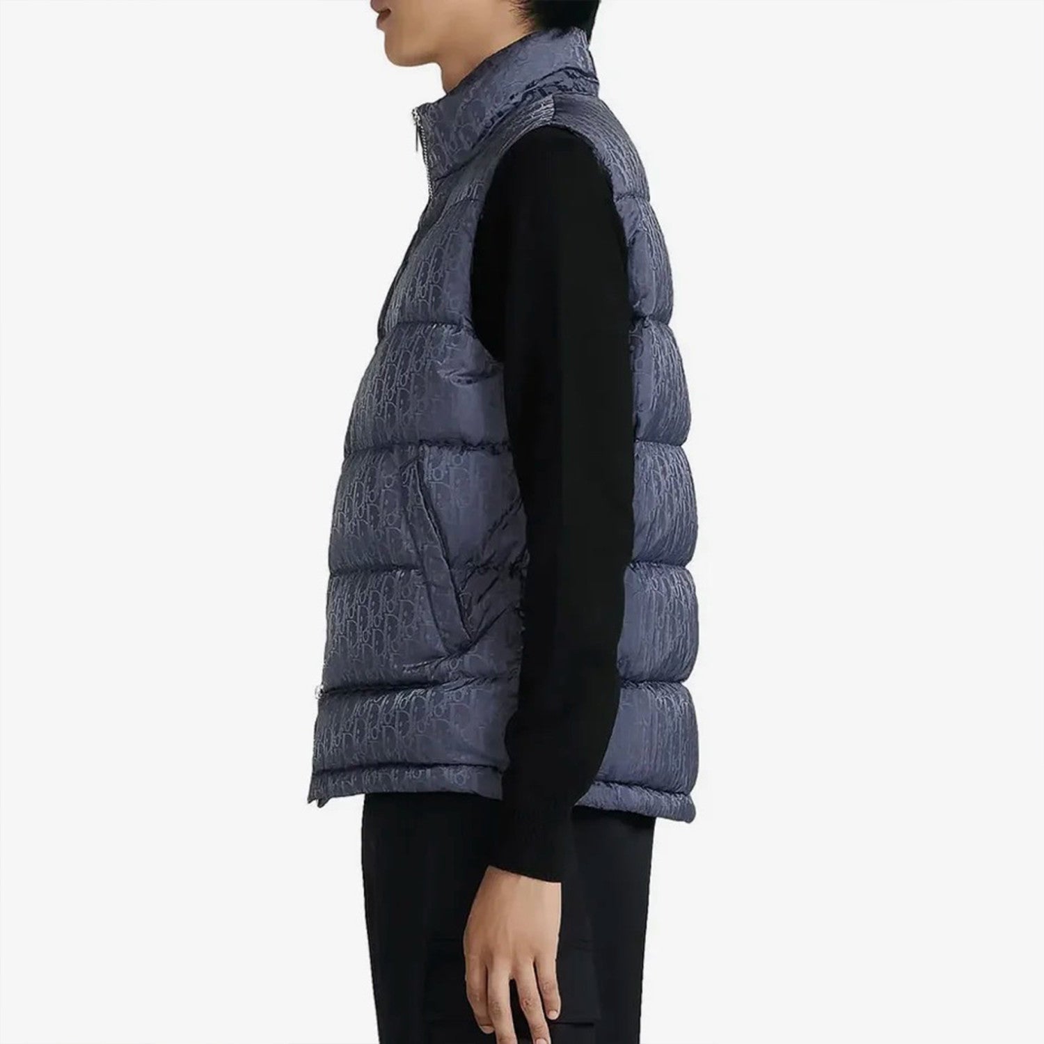 Oblique Sleeveless Down Jacket Zip Puffer Vest Men's Autumn And Winter Fashion Trend Sleeveless Warm Jacket #96497