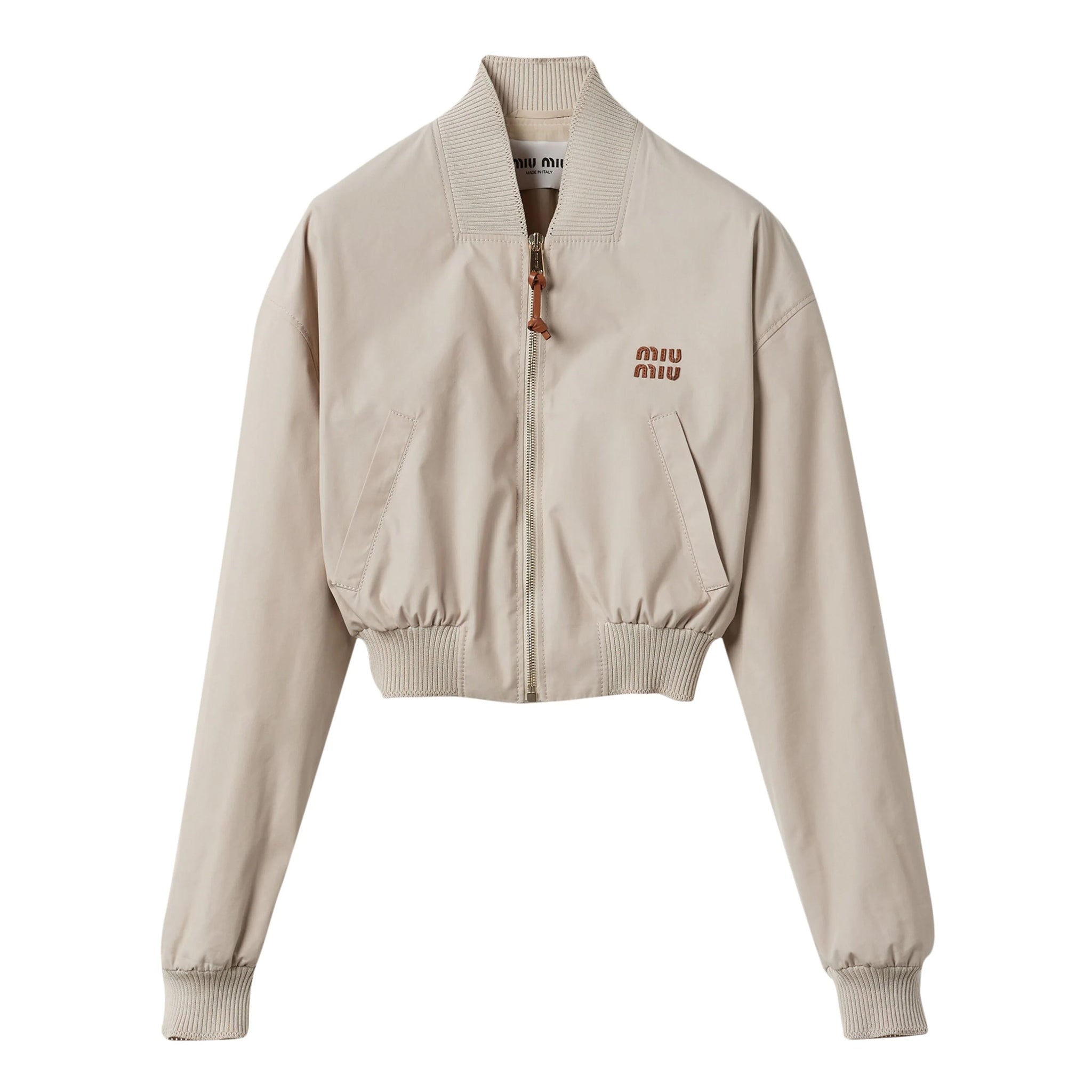 Women's Spring And Autumn Logo Embroidery Retro Solid Color Zipper Cotton Short Long Sleeve Jacket #71384