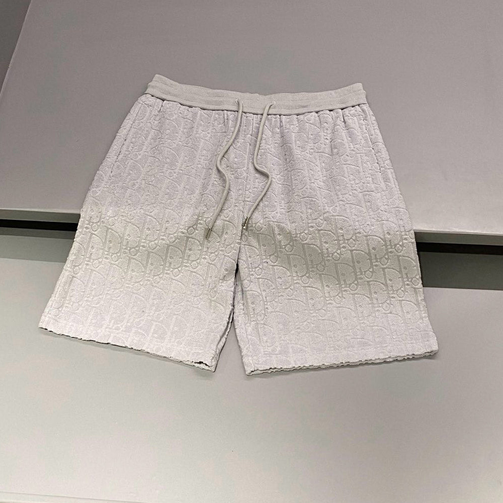 Men's Summer Monogrammed Jacquard Solid Color Lace-Up Shorts Pants #98871