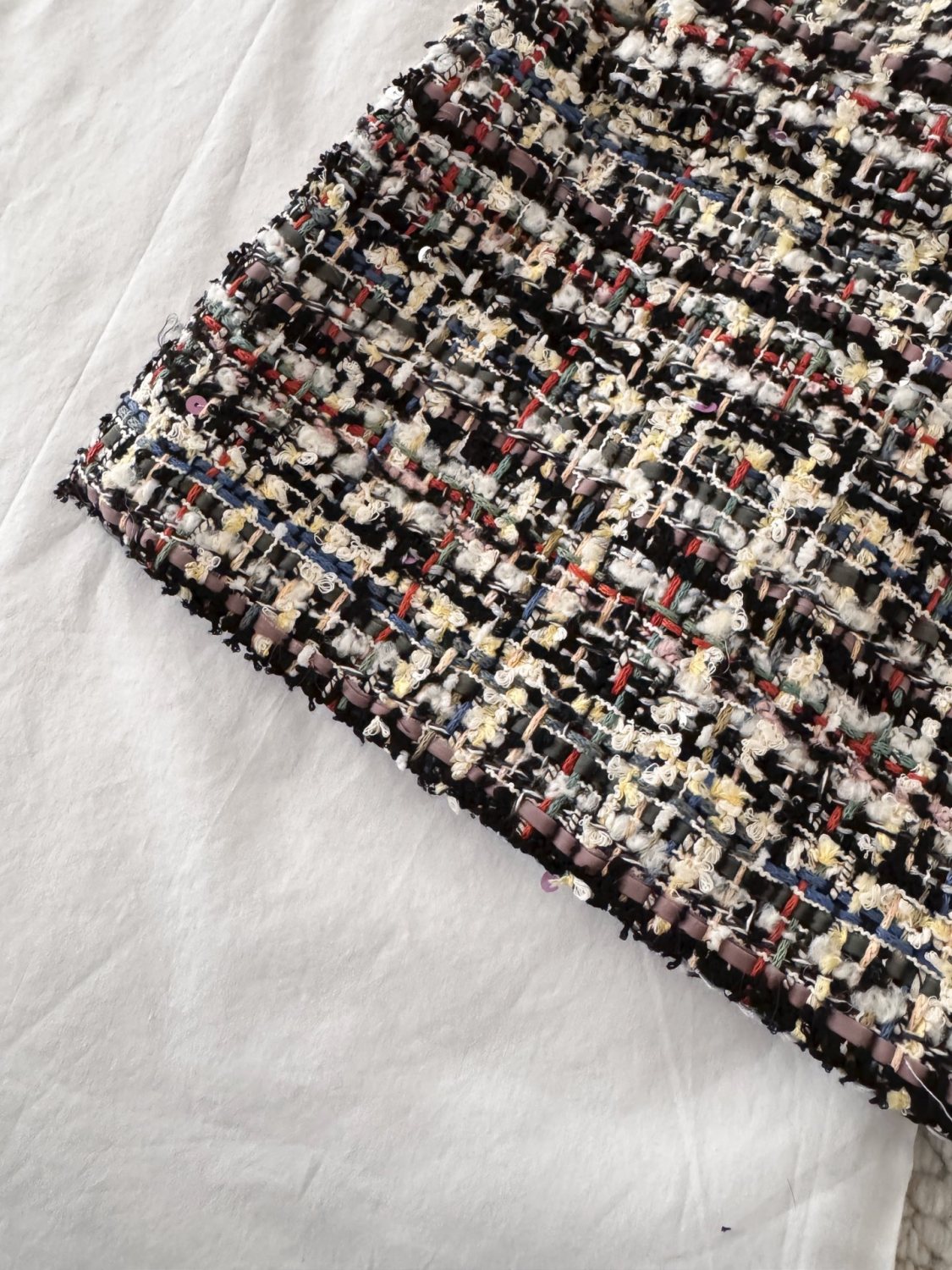 Women's 26SS Round Neck Button-up Tweed Short Coat Jacket Short Skirt Set Suit #194252