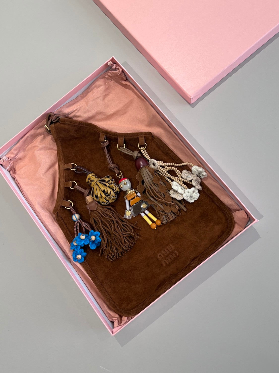 MM Women's Solid Color Hanging Decoration Suede Leather Large Handbag Bag Bags #77613