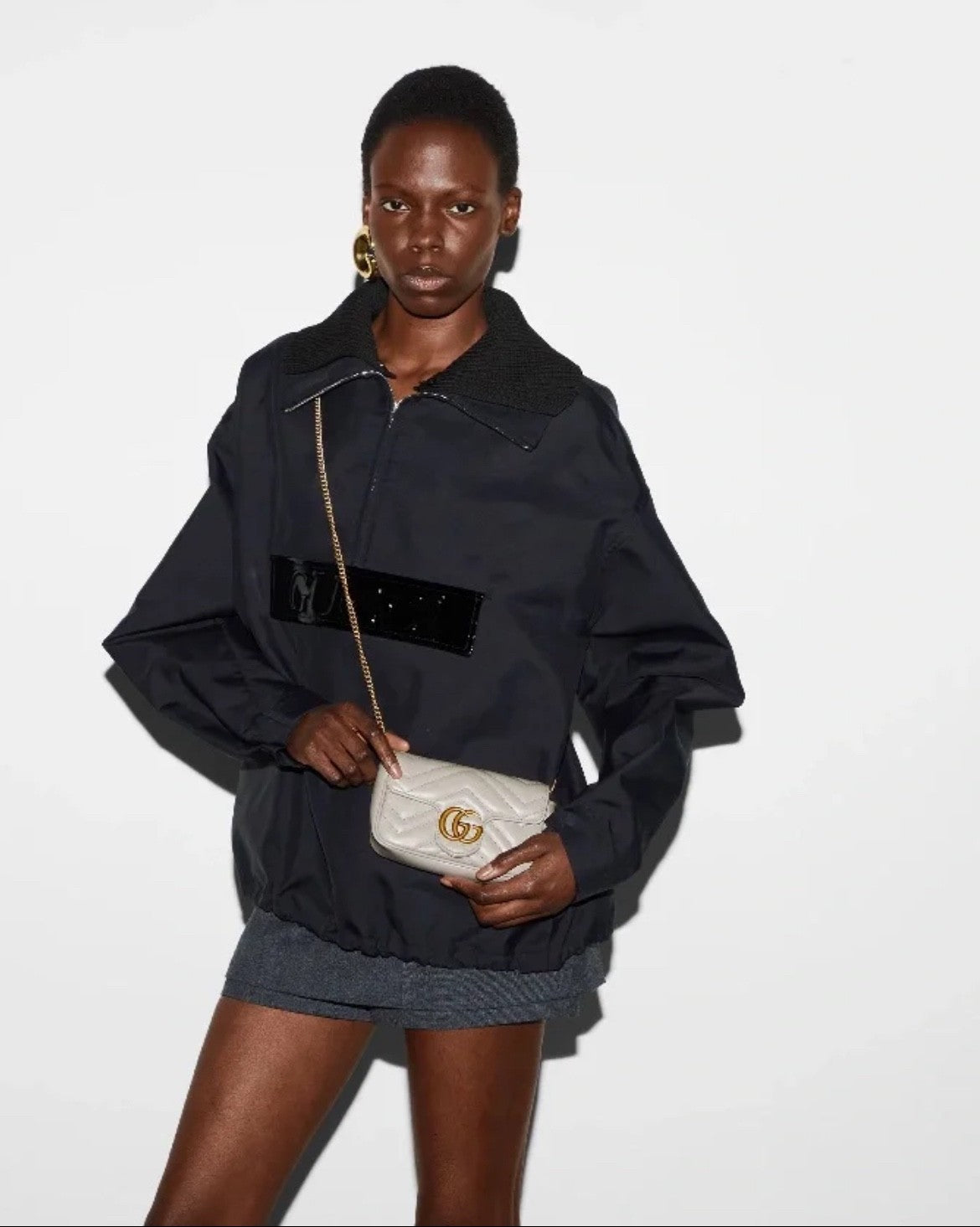 Women's Spring/Summer Solid Color Letter Logo Lapel Drop Shoulder Long Sleeve Half Zip Sweatshirt Jacket #72915