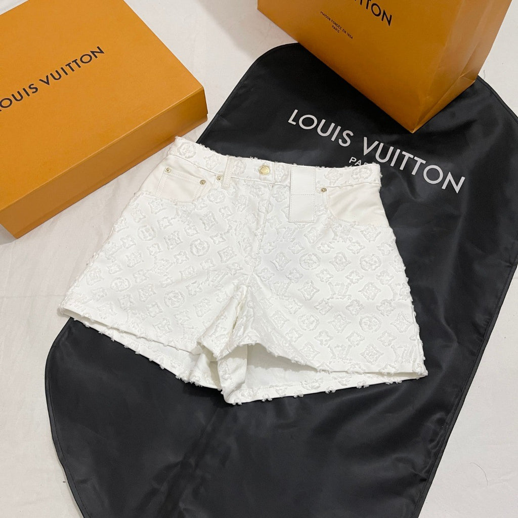 Women's Summer Solid Color Cut-Out Cotton Denim Shorts #77685