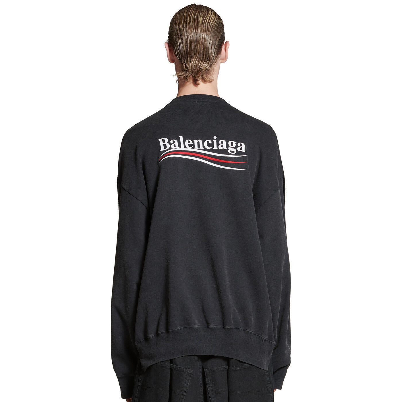 Political Campaign Hybrid Men's Spring and Autumn Splicing Logo Letter Embroidery Crew Neck Knit Sweater Pullover #98619