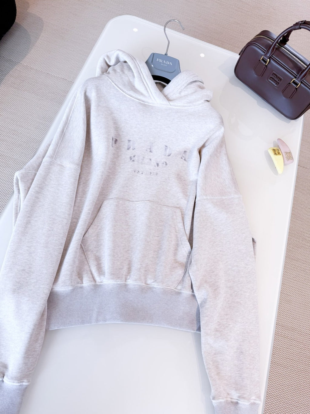 Women's Solid Color Spring/Autumn Classic Casual Printed Letter Logo Cotton Fleece Long Sleeve Hoodie Sweatshirt #78154