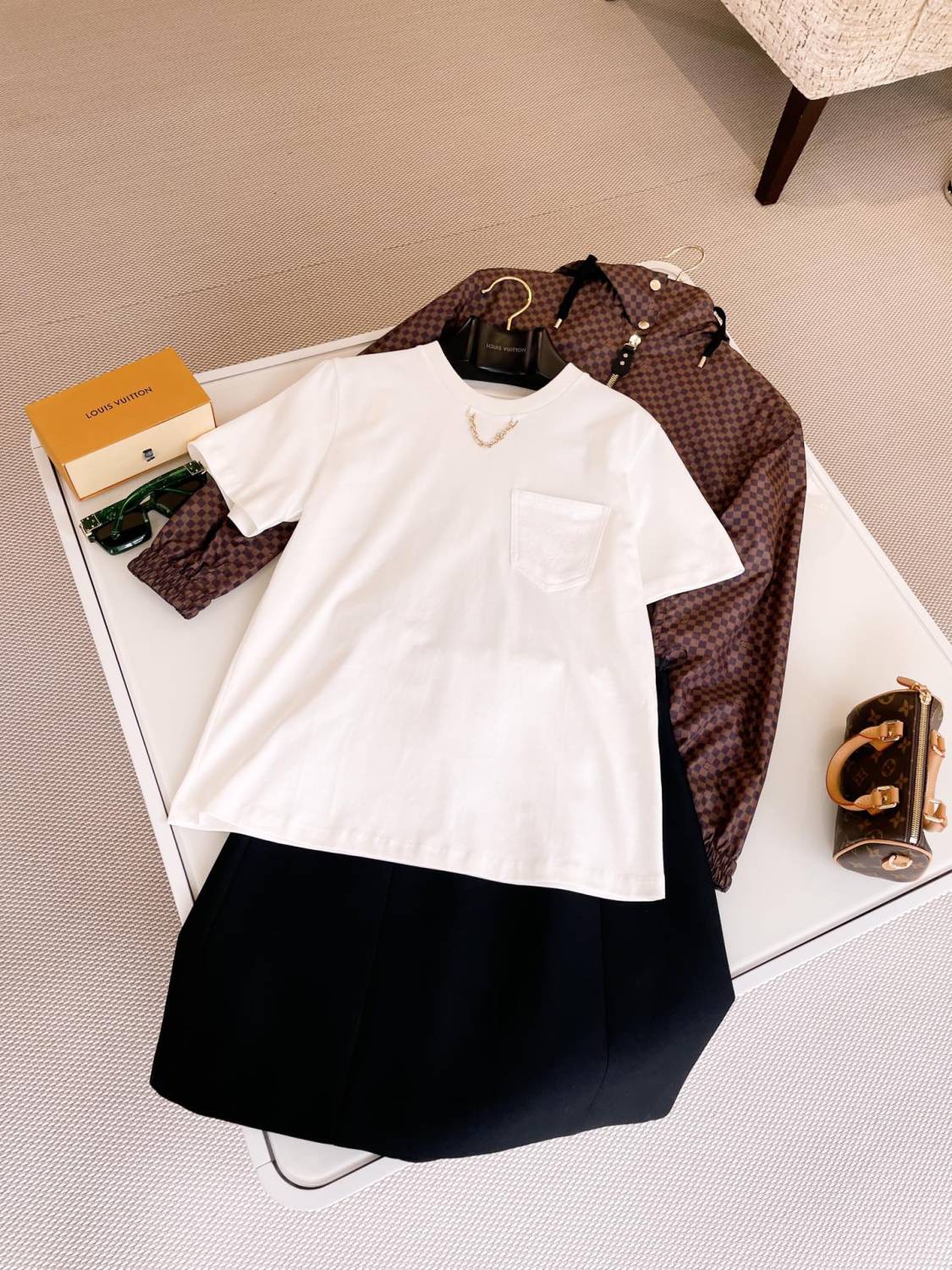 Women's Summer Solid Color Chain Thin Sister Round Neck Cotton Short Sleeve T-Shirt #73177