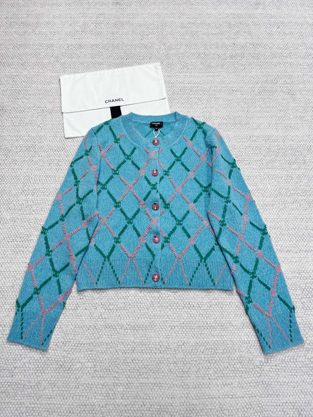 Women's Spring And Fall Shirt Logo Jacquard Letters Single-breasted Wool Knit Sweater Jacket #73326