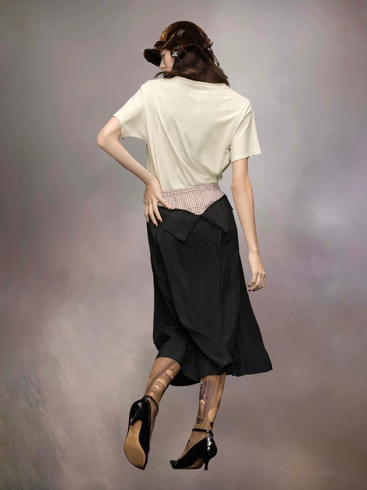 Maison Margiela Women's Summer Alphanumeric Printed Round Neck Solid Color Cotton Short Sleeve T-Shirt #75578