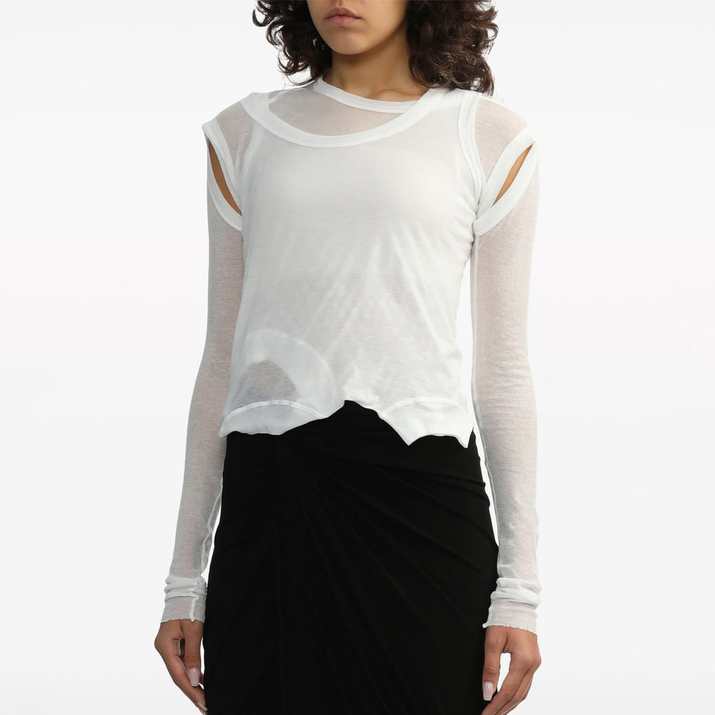 Women's Spring. Summer And Autumn Solid Color Layered Style Cotton Round Neck Pullover Long Sleeve Straight T-Shirt Ngvp #9174