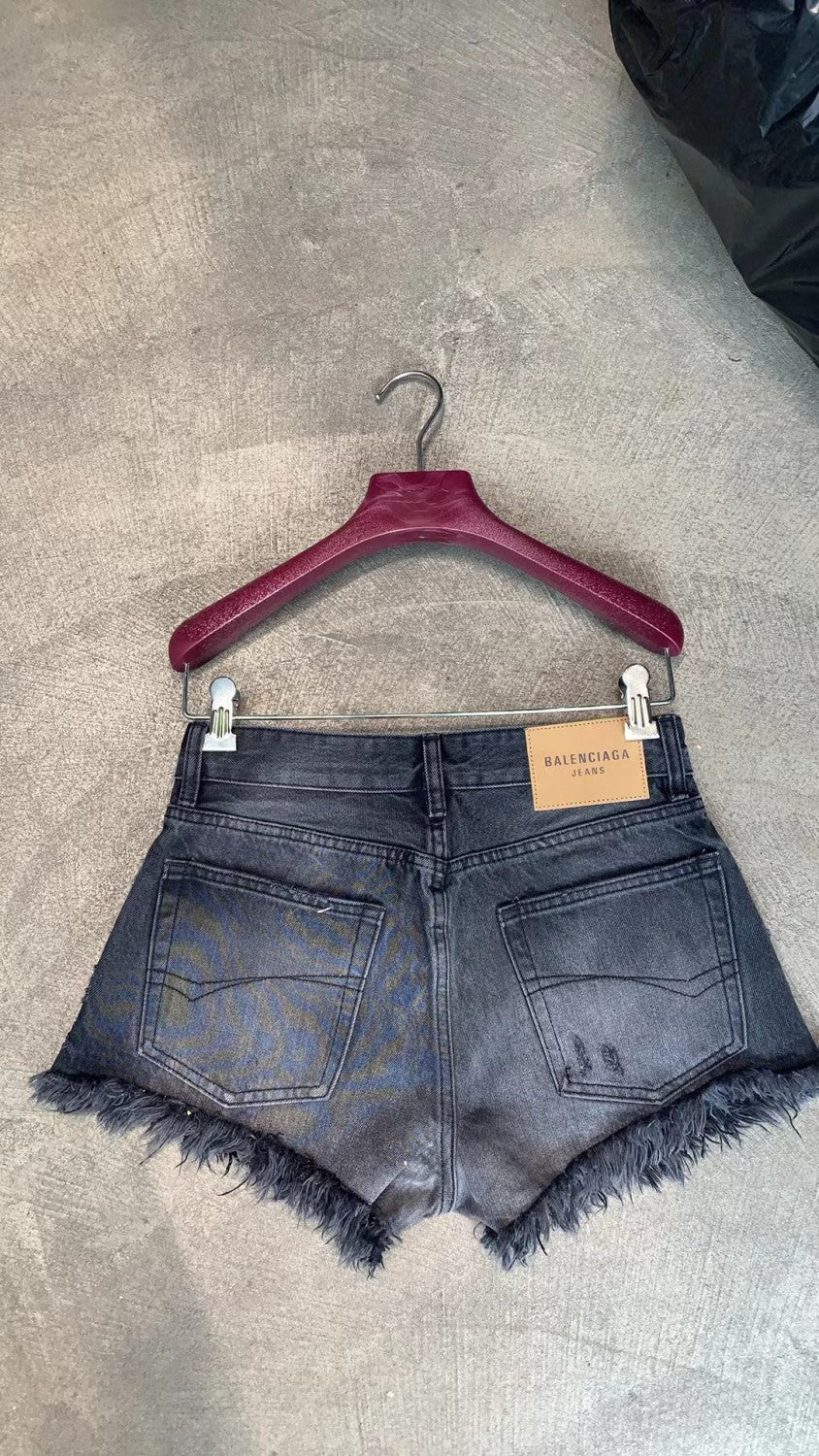 Women's Summer Solid Colour Distressed Frayed Denim Shorts #77131